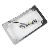 Pazoma Chrome 4 x 7 Curved LED Radius Motorcycle Number License Plate Frame for Harley Rear Fender - pazoma