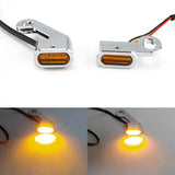 Motorcycle 12V Brake Hydraulic Clutch Turn Signal Indicators LED Mini Front Blinker Light E Mark For Softail Dyna Touring - pazoma