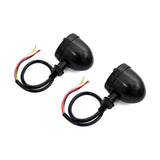 Motorcycle 3 in 1 LED Turn Signals w/ Brake Tail Light Blinkers Turn Indicator Lights Black For Harley Chopper Bobber Cafe Racer Chrome - pazoma