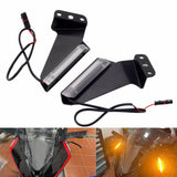 For BMW S1000RR 2019-2022 LED Front Turn Signals Amber Mirror Block Stealth Invisible Wing Indicators - pazoma