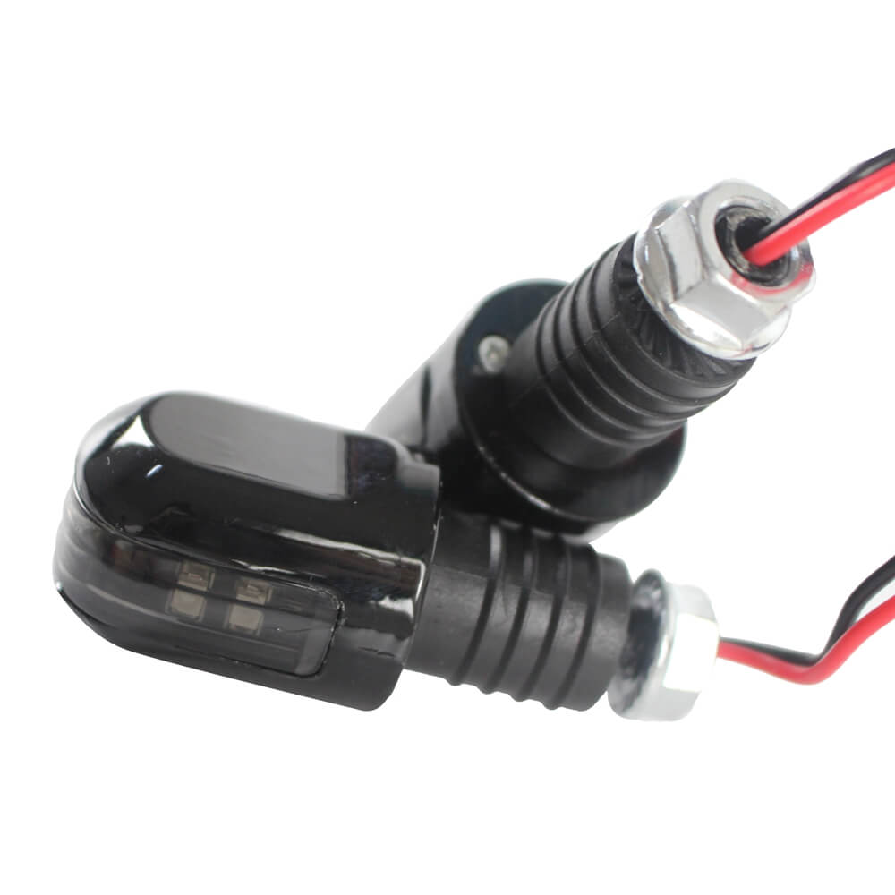 Motorcycle Universal 7/8" Handlebar LED Bar End Turn Signal Light E-mark Plug Indicator Lamp Blinker Amber Cafe Racer Bobber - pazoma