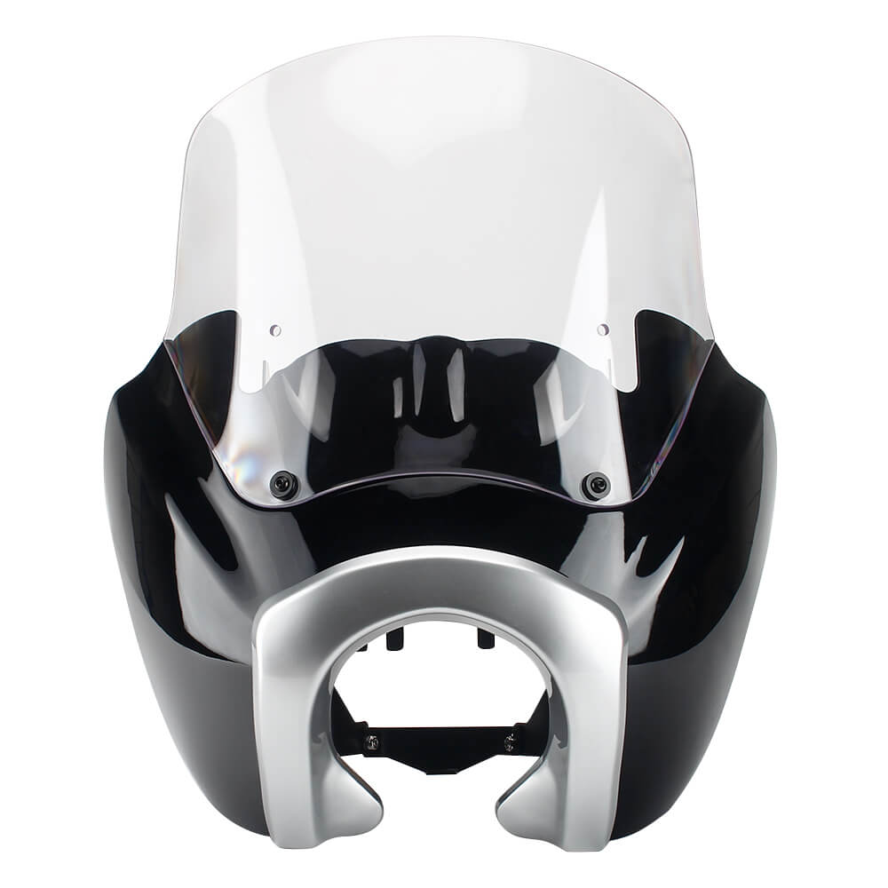 T Sport Front Fairing Outer w/12" Windshield Headlight Bezel Relocation Block Kit For Harley Dyna Street Bob Super Glide - pazoma