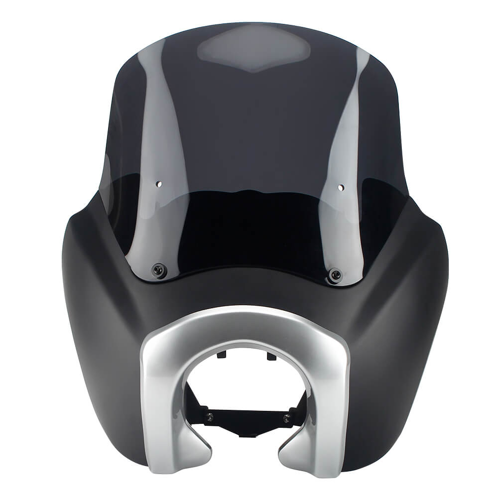 T Sport Front Fairing Outer w/12" Windshield Headlight Bezel Relocation Block Kit For Harley Dyna Street Bob Super Glide - pazoma