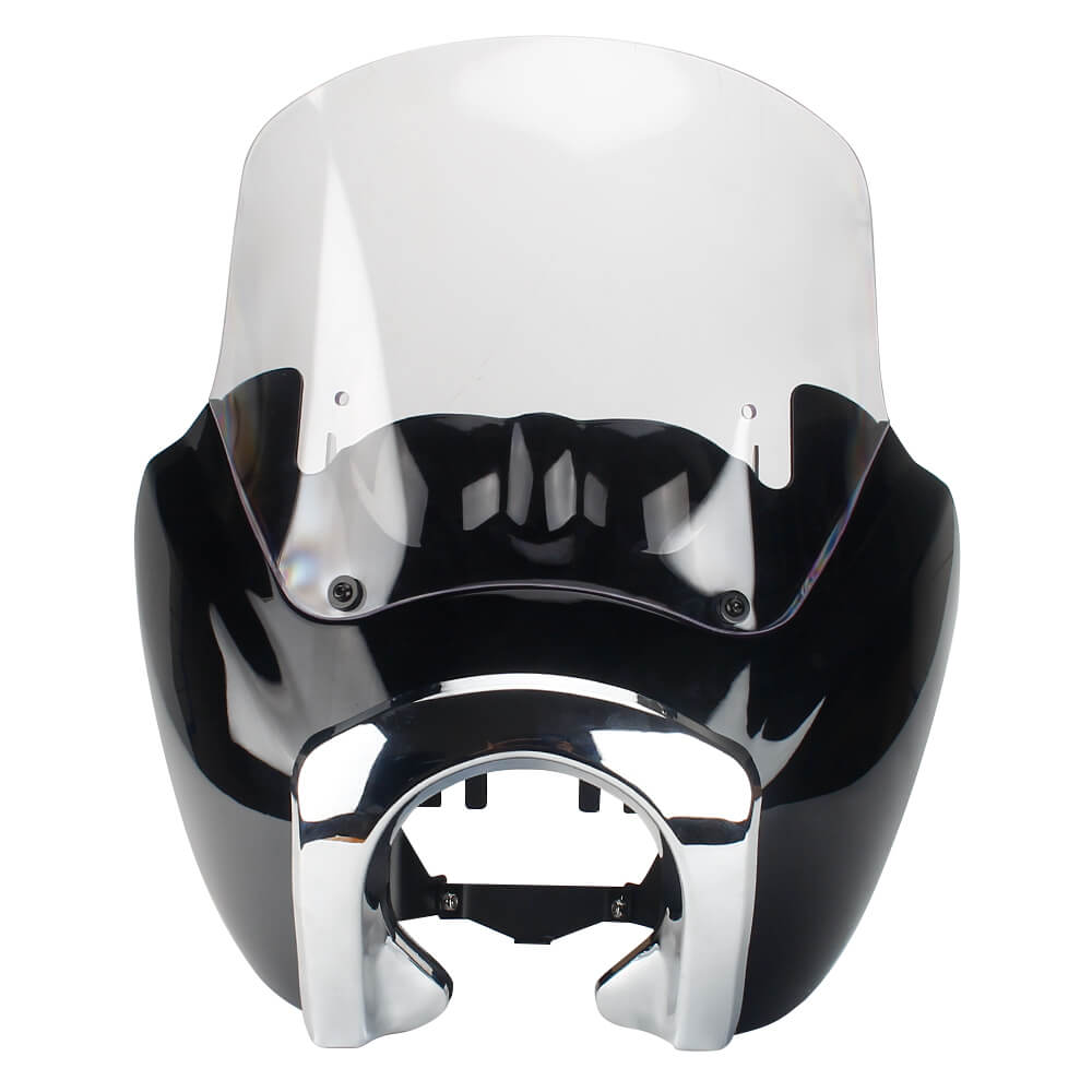T Sport Front Fairing Outer w/12" Windshield Headlight Bezel Relocation Block Kit For Harley Dyna Street Bob Super Glide - pazoma