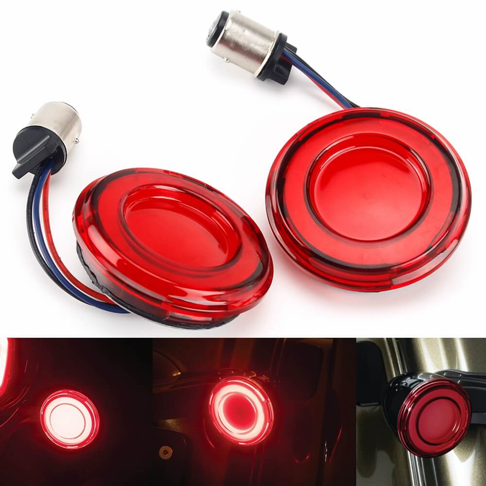 Tracer Diffused LED Front Turn Signal Conversions Bullet Style 1157 Dual-Circuit For Harley Touring Softail Dyna Sportster - pazoma