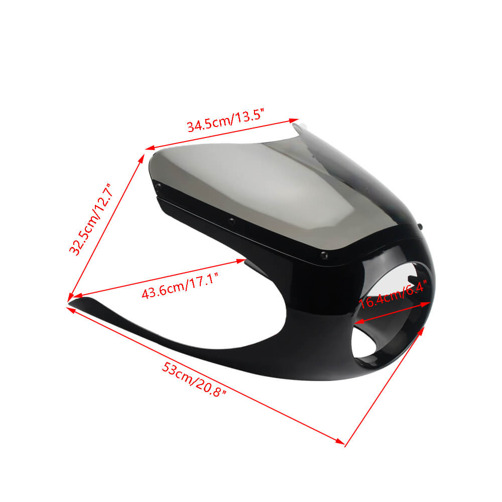UNI Half Fairing style Windshield Headlight Fairing Cowl Smoke Screen Mask for Ducati Moto Guzzi BMW Cafe Racer Bobber Scrambler Retro Cruiser - pazoma