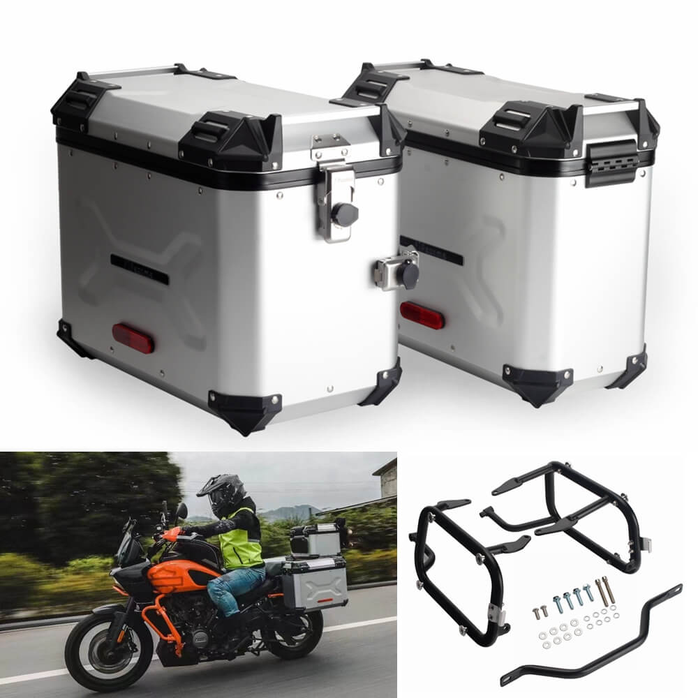 US Stock Harley Pan America 1250 ST Special RA1250S Aluminum Side Top Cases Rear Luggage Tail Box W/Mount Plate System Bracket - pazoma
