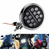 Universal 5-3/4 5.75 inch Club style Slim Line Multi LED Round Projection Headlight For Harley Dyna T-Sport FXR Softail Sportster - pazoma