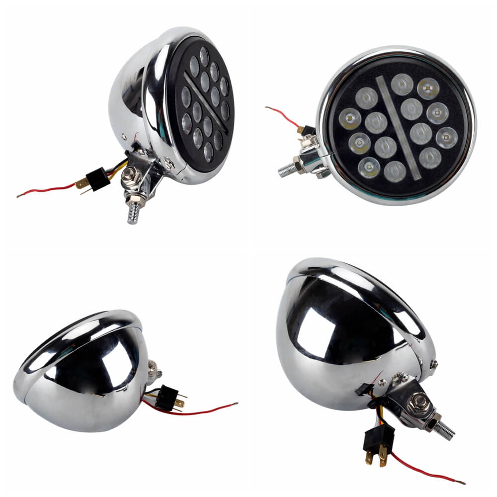 Universal 5-3/4 5.75 inch Club style Slim Line Multi LED Round Projection Headlight For Harley Dyna T-Sport FXR Softail Sportster - pazoma