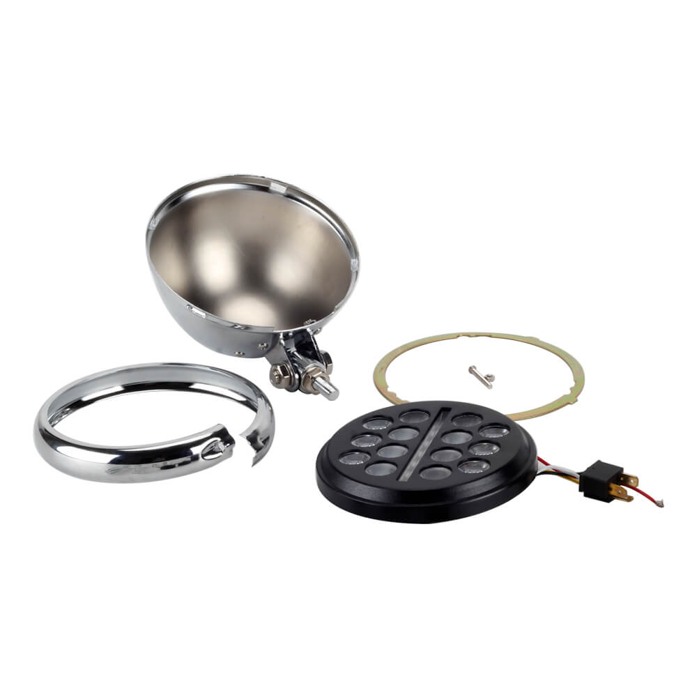 Universal 5-3/4 5.75 inch Club style Slim Line Multi LED Round Projection Headlight For Harley Dyna T-Sport FXR Softail Sportster - pazoma