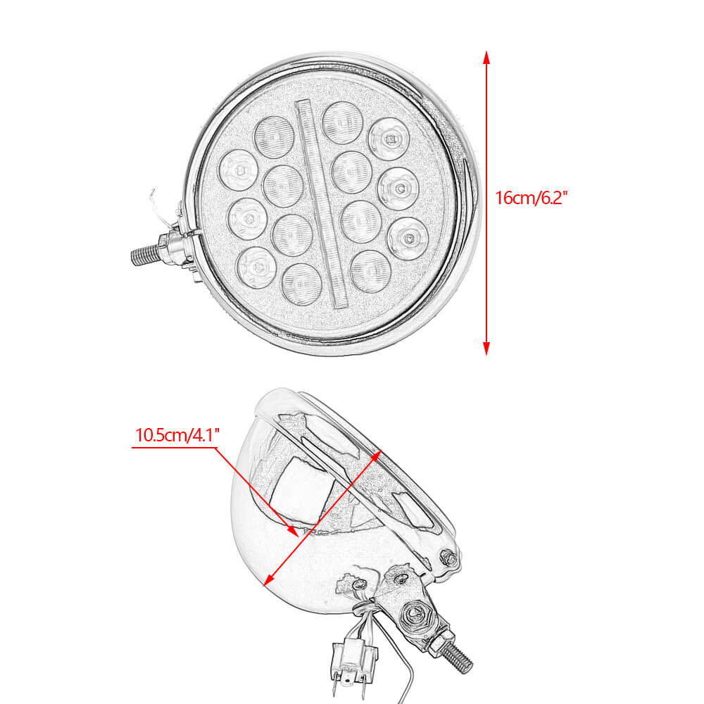 Universal 5-3/4 5.75 inch Club style Slim Line Multi LED Round Projection Headlight For Harley Dyna T-Sport FXR Softail Sportster - pazoma