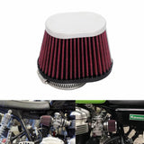 Universal Clamp-On Air Cleaner Filter Chrome Performance Oval Pod Filters 48mm 52mm For Honda Yamaha Kawasaki Suzuki Cafe Racer CB CG GS