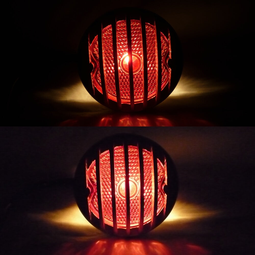 Universal Grill Round Motorcycle Tail Brake Light For Harley Bobber Chopper Rat Custom Cafe Racer - pazoma