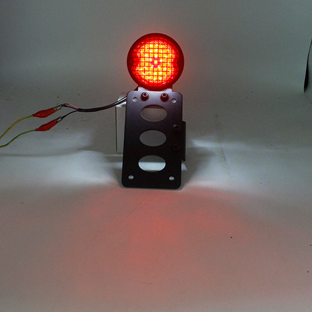 Motorcycle Horizontally Side Mount LED Tail Light Brake License Plate Bracket Taillight for Suzuki Yamaha Honda Harley Bobber Chopper - pazoma