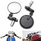 Universal Motorcycle Modified Retro Adjustable Mirrors Round Folding Black Billet 22mm Handle Bar End Side Mirror for Honda Suzuki Yamaha Kawasaki