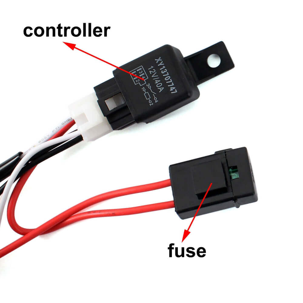 12V 40A Motorcycle Car Universal Accessories Fog Light Wiring Harness Kit Loom For LED Work Driving Light Bar With Fuse And Relay Switch - pazoma