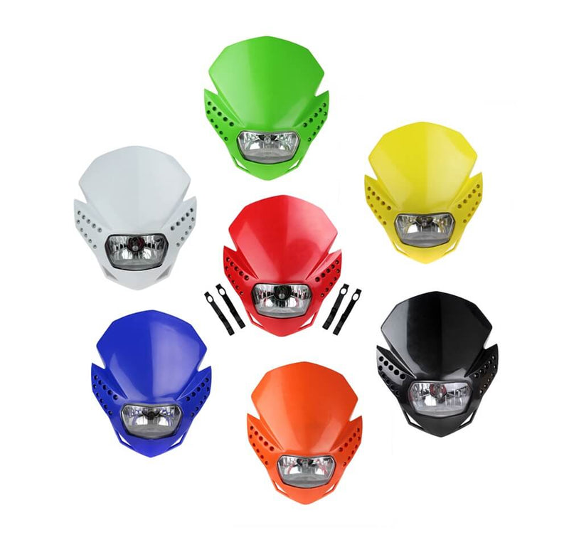 Motorcycle Universal Enduro Cross Dual Sport Off-Road Streetfighter Dirt bike LED Headlight Headlamp - pazoma