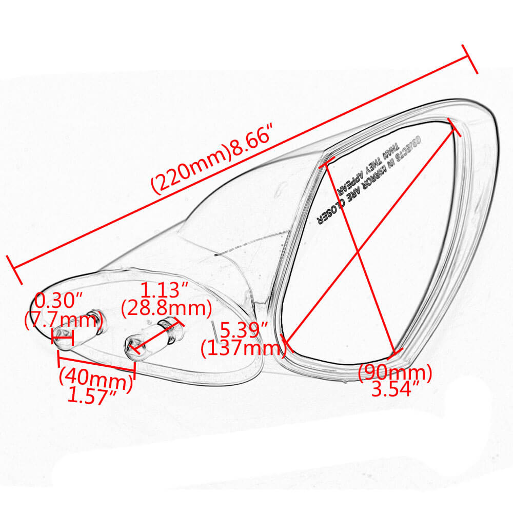 Yamaha OEM PWC WaveRunner Motorboat LH & RH Mirror Set 2005 2006 2007 2008 2009 VX 110 Deluxe/Cruiser - pazoma