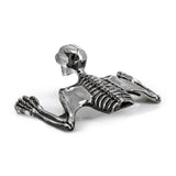 Large Skeleton Skull Chrome Statue Fender Visor Ornament 7 inch 7" Headlight Visor Trim For Harley Softail Dyna - pazoma