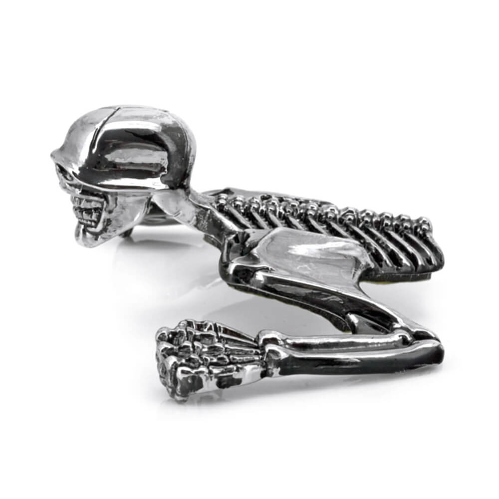 Large Skeleton Skull Chrome Statue Fender Visor Ornament 7 inch 7" Headlight Visor Trim For Harley Softail Dyna - pazoma