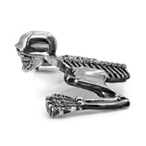 Large Skeleton Skull Chrome Statue Fender Visor Ornament 7 inch 7" Headlight Visor Trim For Harley Softail Dyna - pazoma
