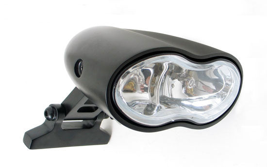 Harley V-Rod Choppers Bobbers Cyclops Custom Motorcycle Headlight Double Oval Wave Twin Headlamp - pazoma