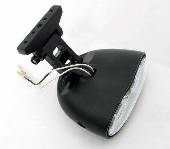 Harley V-Rod Choppers Bobbers Cyclops Custom Motorcycle Headlight Double Oval Wave Twin Headlamp - pazoma