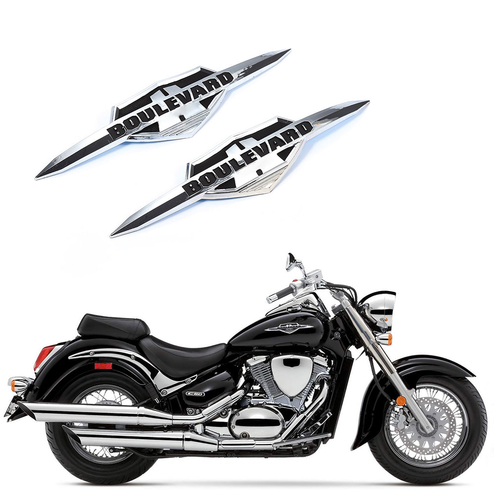 Suzuki Boulevard Chrome Fuel Gas Tank Badge Emblem Badge Decal Sticker for C50 M50 M90 S40 VL400 VL800 M109R VZR1800 M1800R - pazoma
