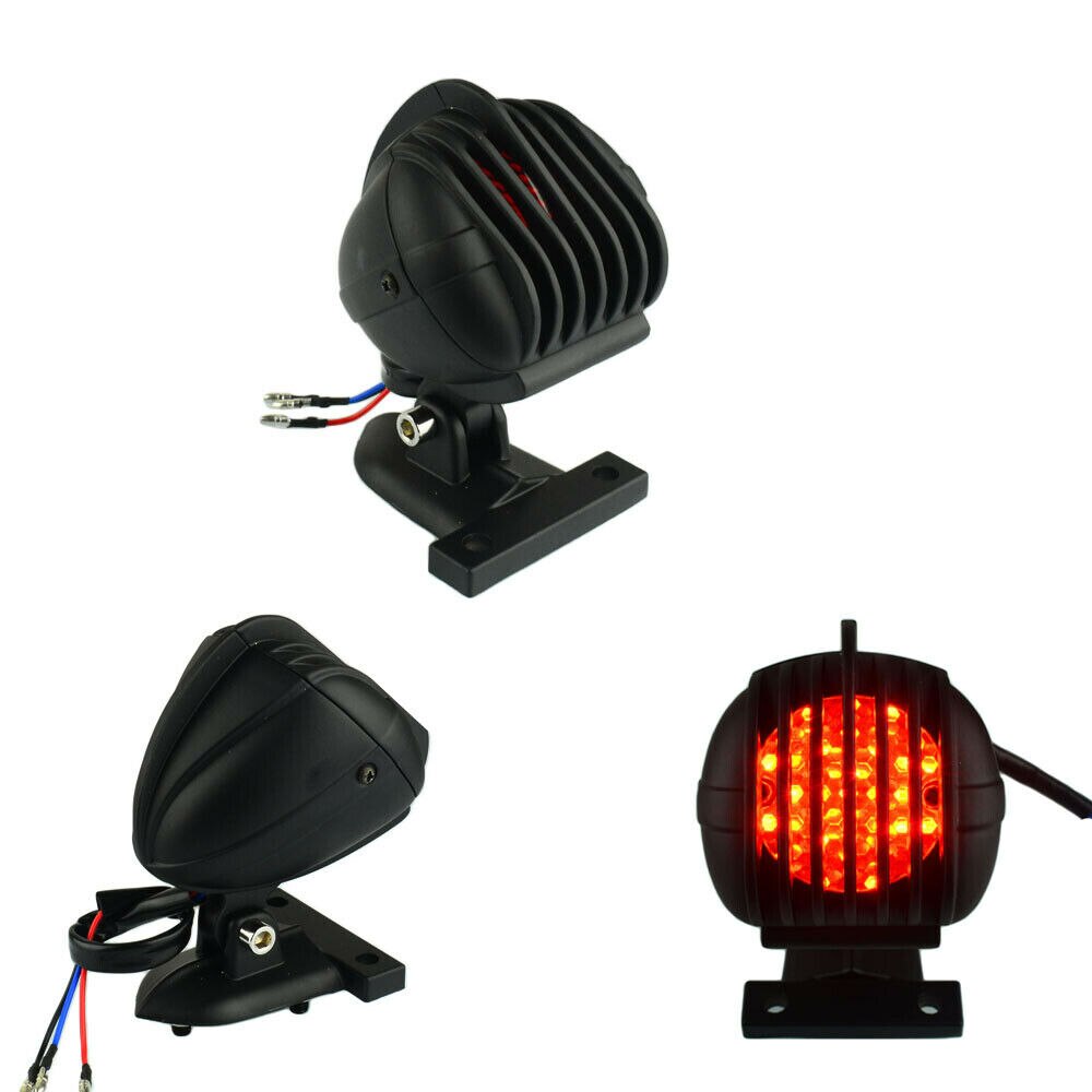 Motorcycle Vinge Grille LED Taillights Harley Sportster Softail Cruiser Cafe Racer Scrambler Stop Rear Brack Tail Light Lamp Mic Style - pazoma