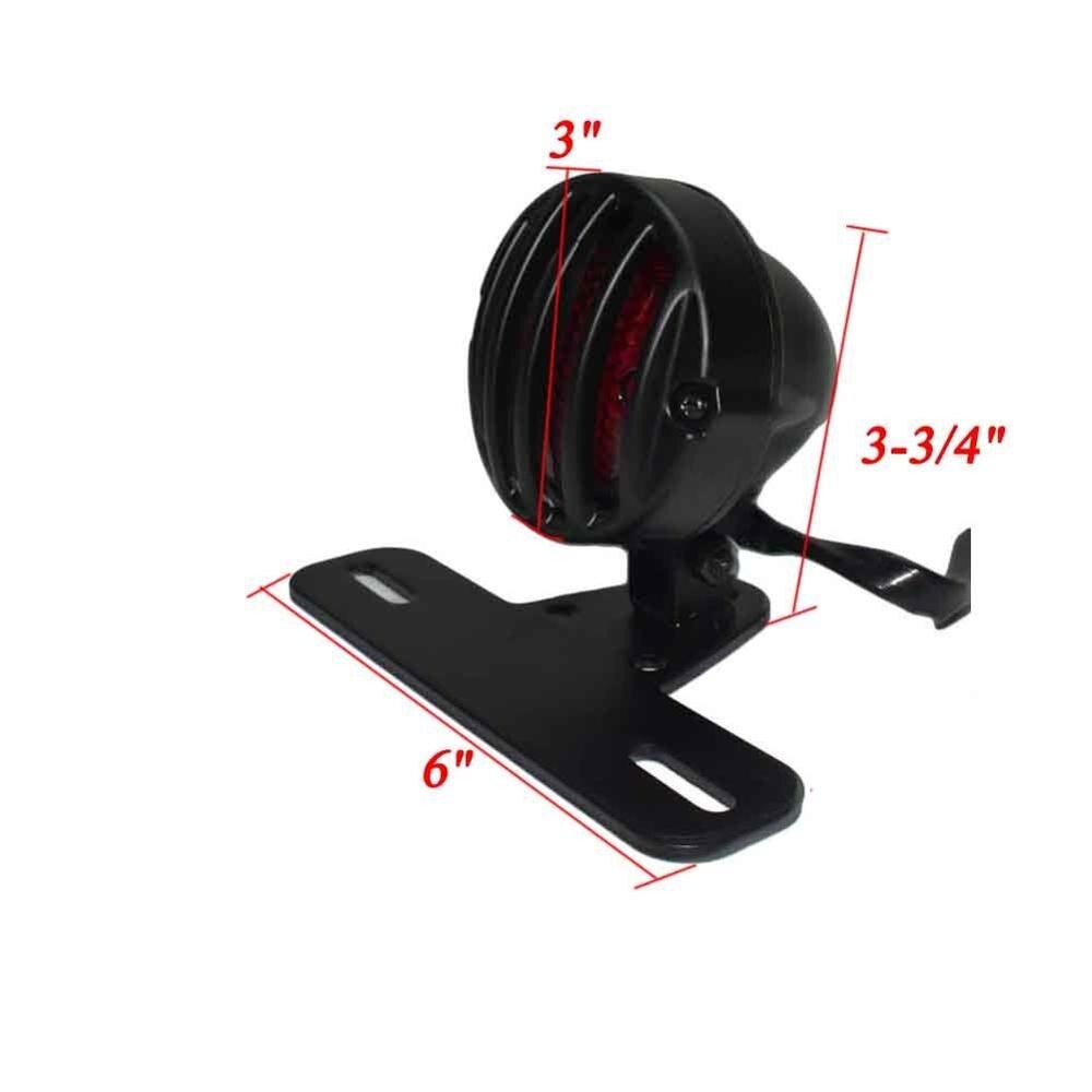 Motorcycle Grille Taillights LED Rear Fender Tail Brake Light License Plate Holder for Harley Chopper Cafe Racer Rear Stop Lamp - pazoma