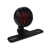 Motorcycle Grille Taillights LED Rear Fender Tail Brake Light License Plate Holder for Harley Chopper Cafe Racer Rear Stop Lamp - pazoma