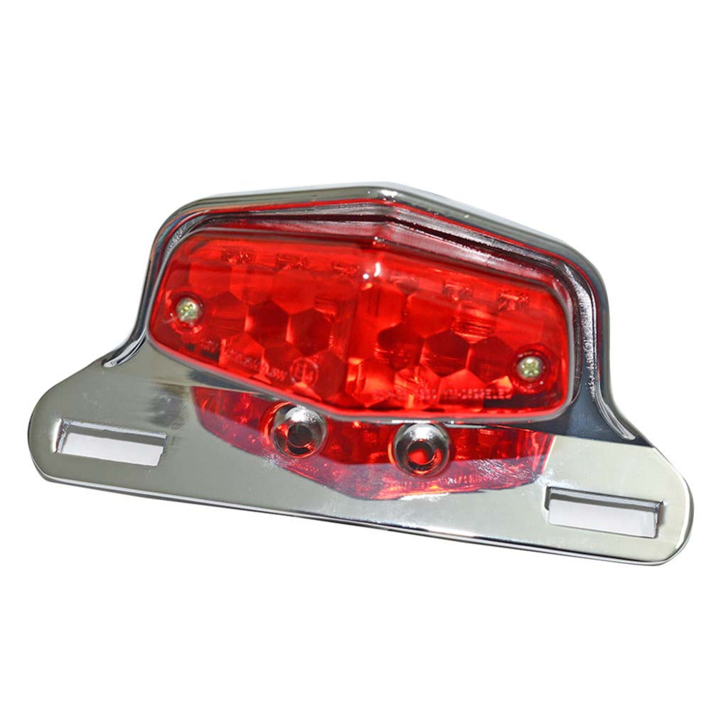 Motorcycle LED Tailight For Honda Triumph Bonneville BSA Norton Scrambler Lucas Tail Light Rear Light w/ License Plate Light - pazoma