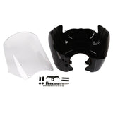 T-sport Front Headlight Fairing Windshield Harley Dyna Low Rider Super Wide Glide Fat Street Bob FXDL FXDXT W/Headlight Relocation Block - pazoma