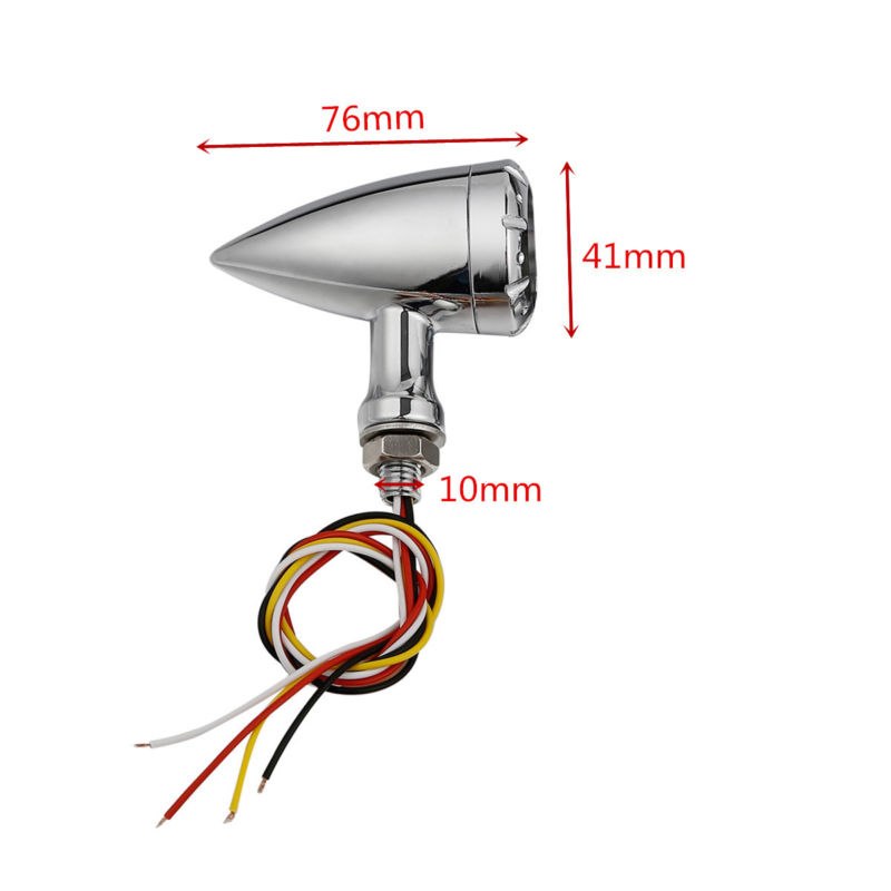 Motorcycle Flashing LED Turn Signals Brake Blinker Light 12v For Harley Chopper Cruiser Bobber Cafe Racer Black Indicator Light - pazoma