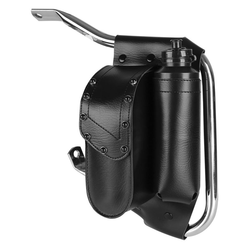 Motorcycle Black Crash Bar Saddlebag Guard Bag With Water Bottle Holder For Harley Touring Road King Electra Glide Road Glide - pazoma