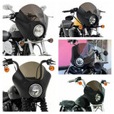 Headlight Gauntlet Front Fairing Windshield Kit For Harley Dyna Softail Street Bob Sportster XL 883 1200 Street XG500 750 1986-2020 - pazoma