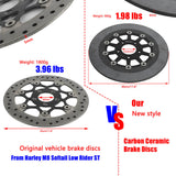 11.8" Floating Carbon Ceramic Matrix Composite Brake Rotor Discs For Harley Touring Street Road Glide Softail Dyna Sportster 2006-2026 - pazoma
