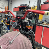 1" 25.4mm Diameter Club Style Moto Bars Aluminum 4″ Rise Handlebar For Harley Dyna Low Rider FXDLS Fat Street Bob FXDF FXDB FXBB Sportster - pazoma