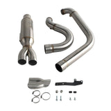 2006-2017 Harley Dyna 2-into-1 Full Complete Exhaust System Stainless Steel Muffler Fat Bob FXDF Low Rider FXDL S Street Bob FXDB FXD - pazoma