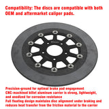 11.8" Floating Carbon Ceramic Matrix Composite Brake Rotor Discs For Harley Touring Street Road Glide Softail Dyna Sportster 2006-2026 - pazoma
