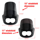 2008-2017 Harley Dyna Fat Bob FXDF Dual Headlight Fairing Windshield w/ Headlight Relocation Block Club Style Front Fairing - pazoma