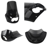 2008-2017 Harley Dyna Fat Bob FXDF Dual Headlight Fairing Windshield w/ Headlight Relocation Block Club Style Front Fairing - pazoma