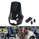 2008-2017 Harley Dyna Fat Bob FXDF Dual Headlight Fairing Windshield w/ Headlight Relocation Block Club Style Front Fairing - pazoma