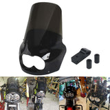 2008-2017 Harley Dyna Fat Bob FXDF Dual Headlight Fairing Windshield w/ Headlight Relocation Block Club Style Front Fairing - pazoma