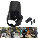 2008-2017 Harley Dyna Fat Bob FXDF Dual Headlight Fairing Windshield w/ Headlight Relocation Block Club Style Front Fairing - pazoma