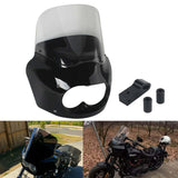 2008-2017 Harley Dyna Fat Bob FXDF Dual Headlight Fairing Windshield w/ Headlight Relocation Block Club Style Front Fairing - pazoma