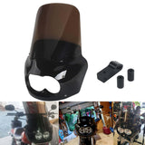 2008-2017 Harley Dyna Fat Bob FXDF Dual Headlight Fairing Windshield w/ Headlight Relocation Block Club Style Front Fairing - pazoma