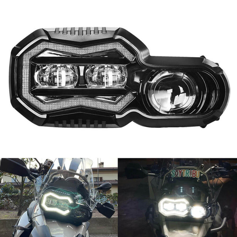 2006-2018 BMW F650GS F700GS F800GS LED Headlight Kit with Halo Ring High/Low Lighting Headlamp Daylight Running Light DRL - pazoma