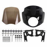 2017-2025 Harley Road King Special Classic Custom FLHR FLHRXS FLHRC FLHRS Headlight Fairing w/ Windshield Club Style Front Fairing - pazoma