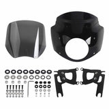 2017-2025 Harley Road King Special Classic Custom FLHR FLHRXS FLHRC FLHRS Headlight Fairing w/ Windshield Club Style Front Fairing - pazoma